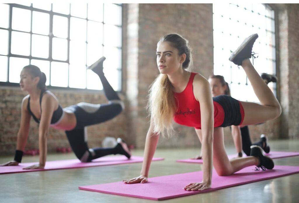 help teens improve posture with exercise - A teen performing a stretching exercise to help improve posture with exercise, sho